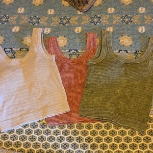 Zenana Outfitters Striped Tank Tops in Cream, Red, and Green